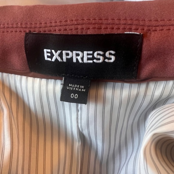 Express Dusty Pink Two Piece Set: One Button Blazer + Pencil Skirt | Size: 00 - Picture 9 of 14